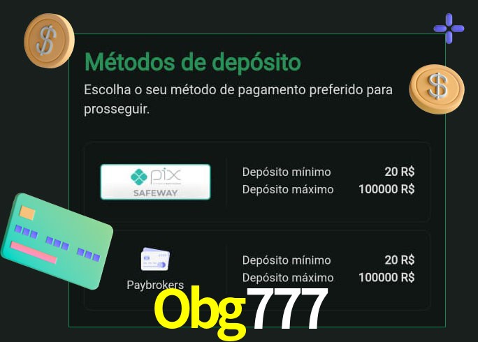 O cassino Obg777 oferece uma grande variedade de métodos de pagamento
